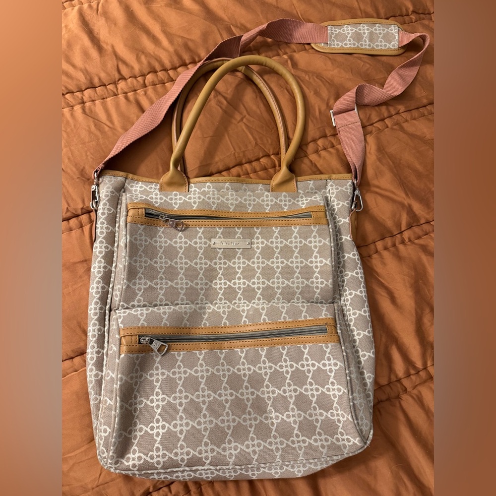Nine West Beige Patterned Women's Bag